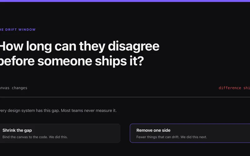 The drift window — the gap between a canvas change and the moment someone ships the difference