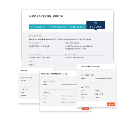 Targeting Wizard — the same wizard frames and step rows the API connector workspace used, reused here without redrawing them